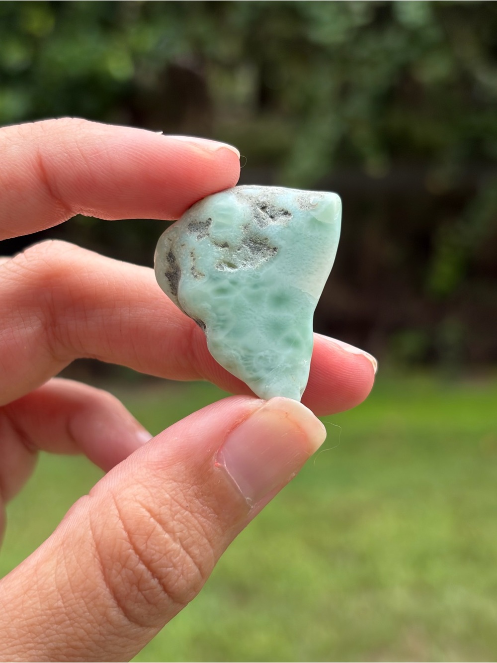 Blue Green Larimar Freeform Slab 65 Carats